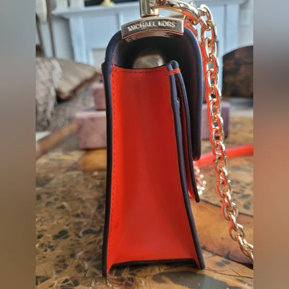 Michael Kors Orange Chain Strap Bag - Picture 3 of 8